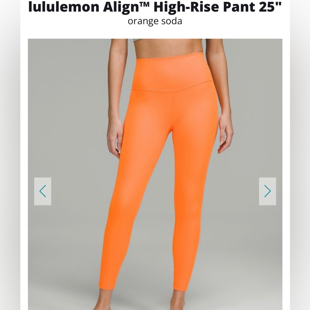 Lululemon Athletica Orange High-Waisted Leggings. looks like new